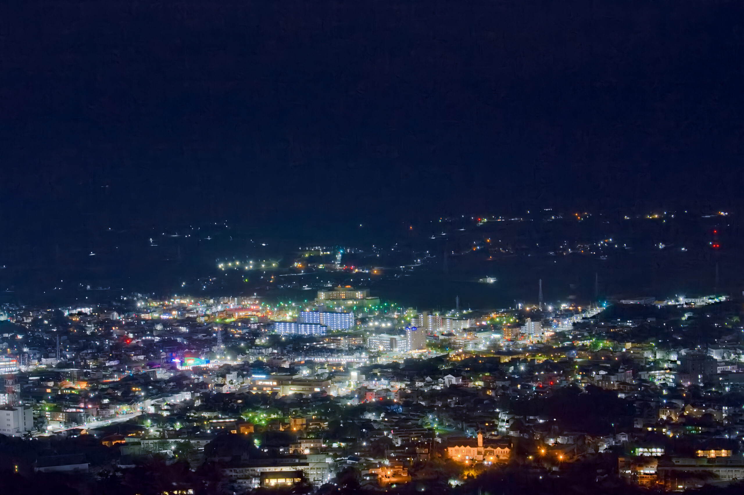蔵王山の夜景 スロープからの夜景