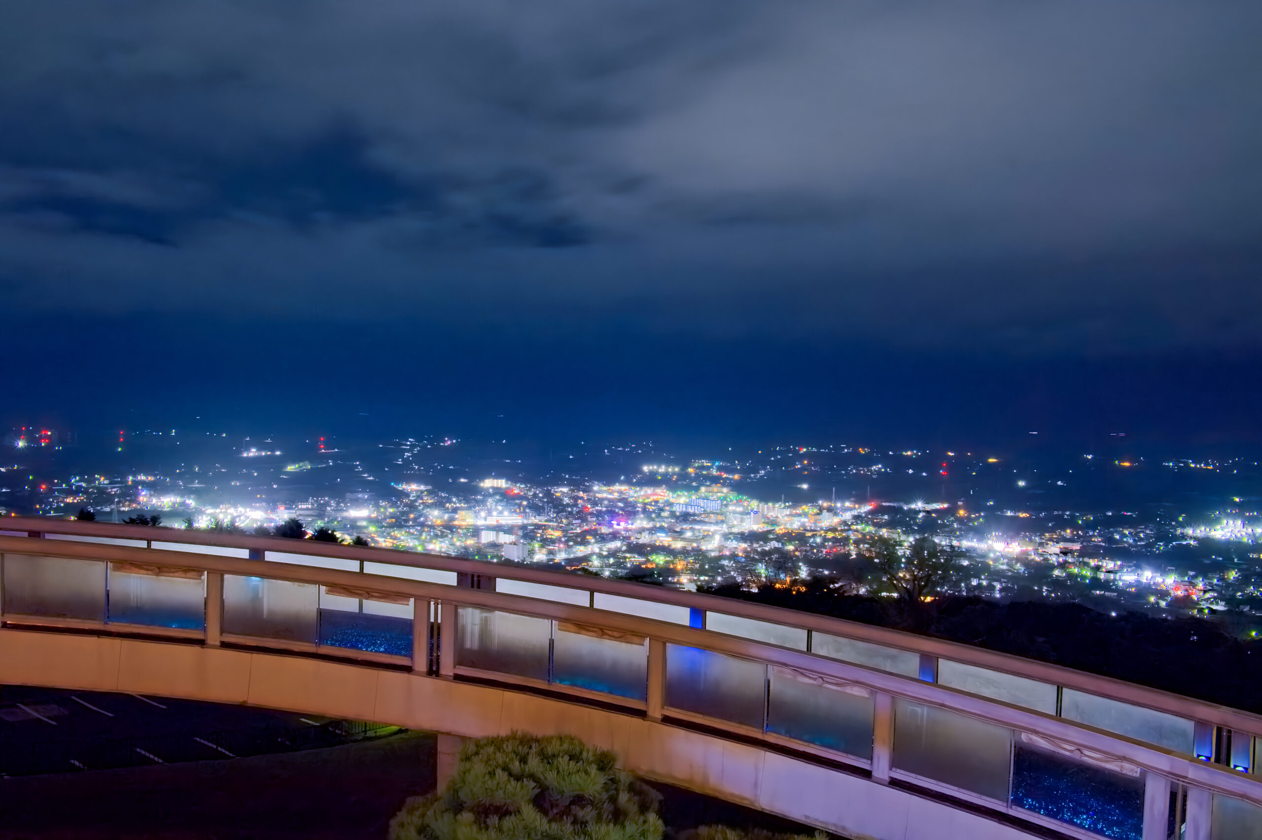 蔵王山の夜景 エントランスからの夜景