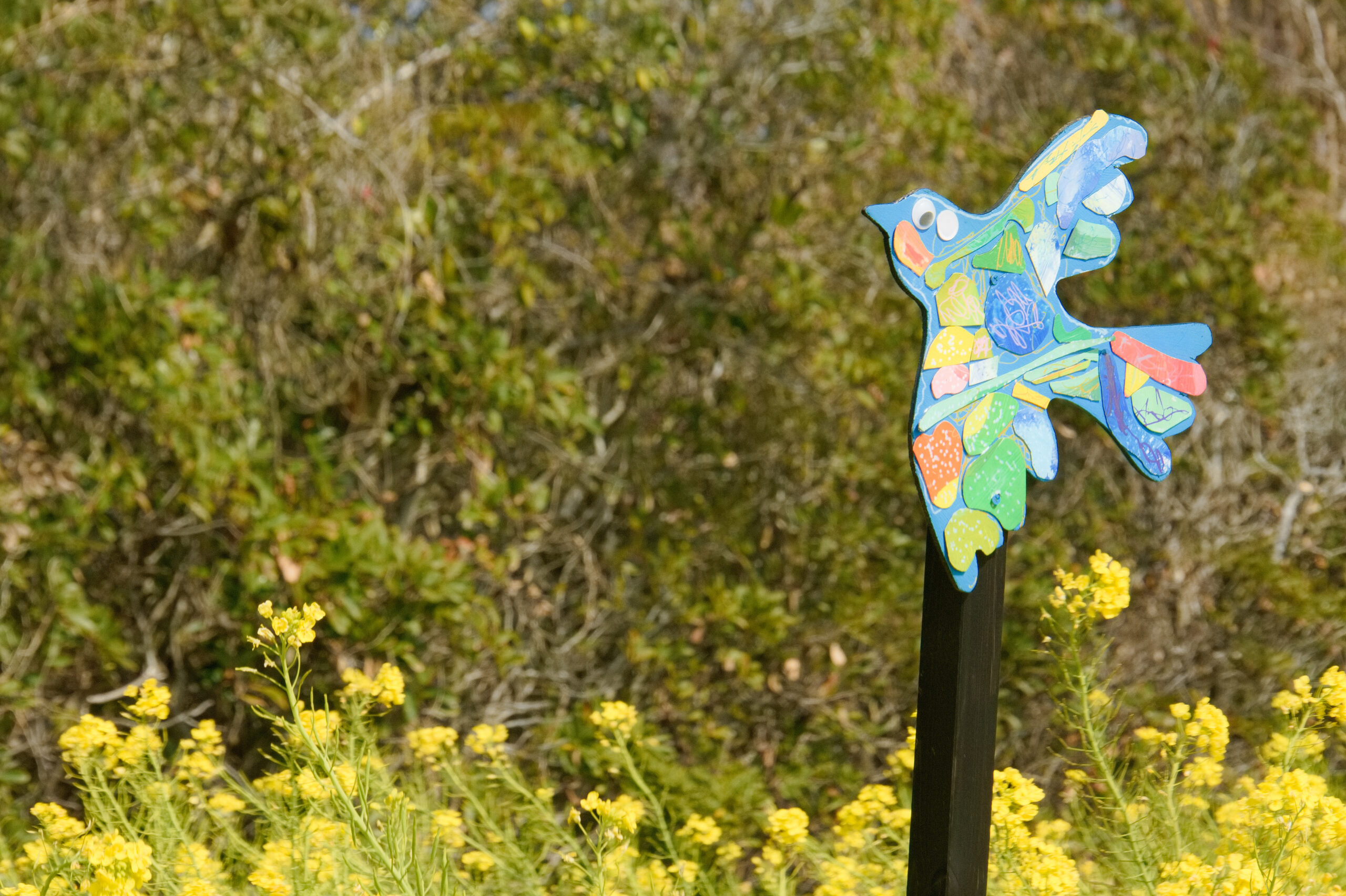 伊良湖菜の花ガーデンの鳥のアート