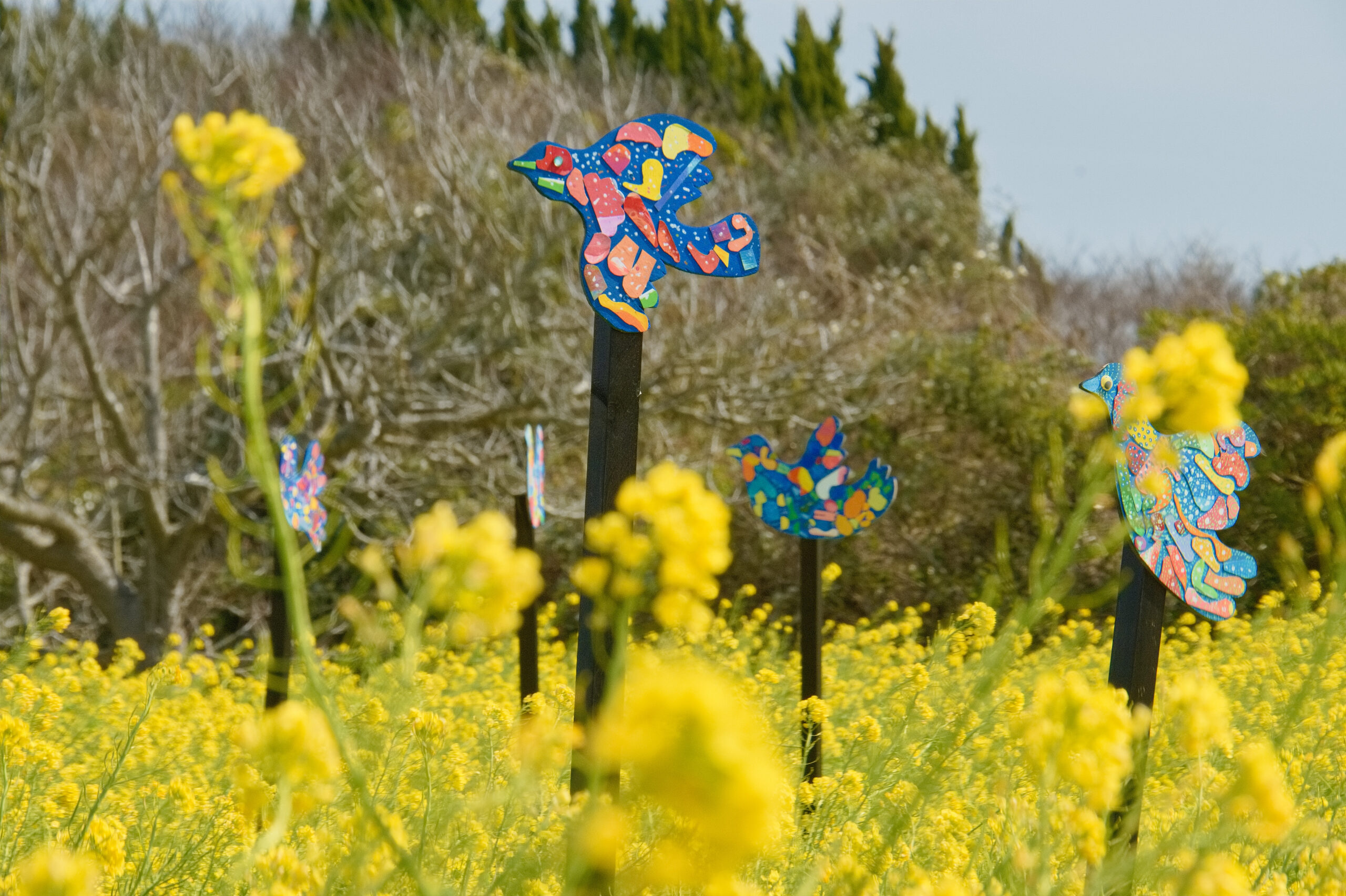 伊良湖菜の花ガーデンの鳥のアート２